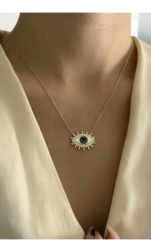 Mineli Taşlı Göz Kolye