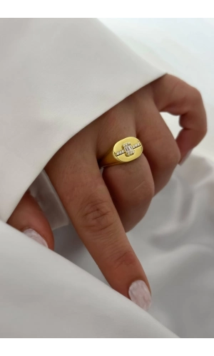 Minimal Baget Taşlı Yüzük