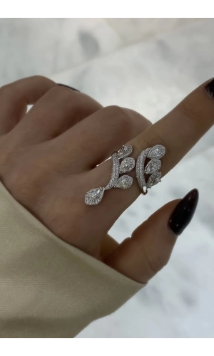 Mozanit Taşlı Yedi Damla Yüzük