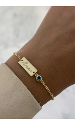 Nazar Boncuklu İsim Bileklik