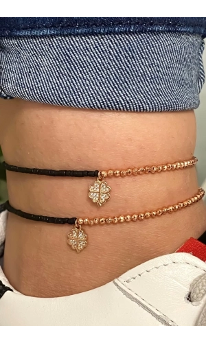 Onix Taşlı Yonca Detaylı Halhal