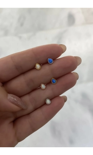 Opal Taşlı Damla Piercing
