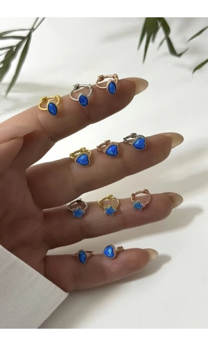 Opal Taşlı Halka Piercing
