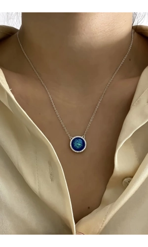 Opal Taşlı İthal Kolye