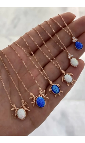 Opal Taşlı Kolye