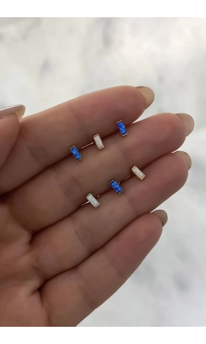Opal Taşlı Piercing Küpe