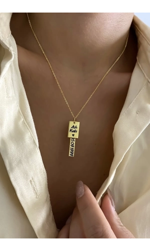 Plaka İsim Kolye