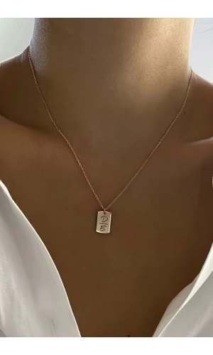 Plaka Tasarım Harf Kolye