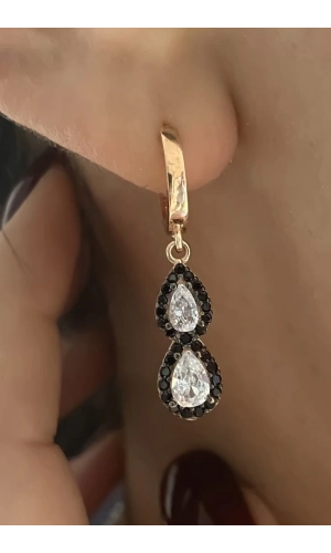 Sallantılı Elmas Montür Küpe