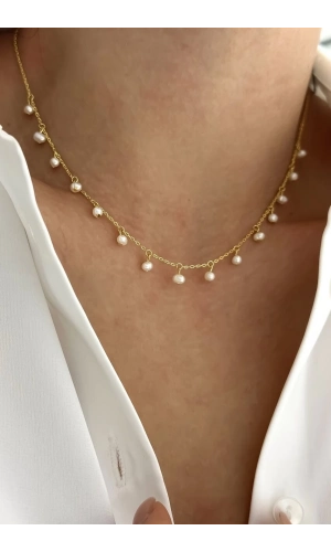 Sallantılı İncili Kolye