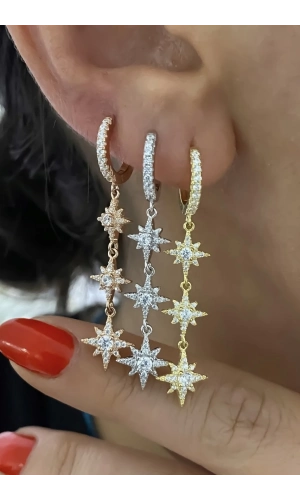 Sallantılı Kutup Yıldızı Küpe