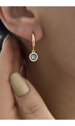 Sallantılı Mistik Topaz Taşlı Küpe