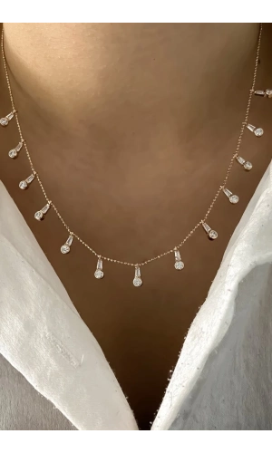 Sallantılı Taşlı Kolye