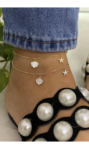 Sedef Deniz Kabuğu Ve Yıldız Halhal