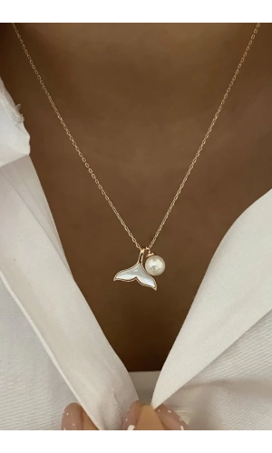 Sedefli Balık Kuyruğu Kolye