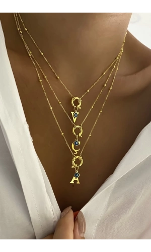 Simit Kilitli Harf Kolye