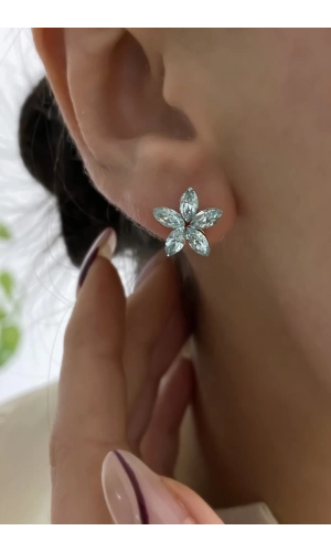 Swarovski Çiçek Küpe