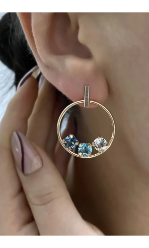 Swarovski Daire  Form Kare Mix Taşlı