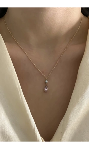 Swarovski İki Markiz Taşlı Kolye