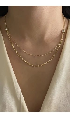 Swarovski İkili Kolye