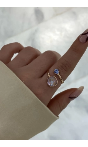 Swarovski Kare Taşlı Yüzük