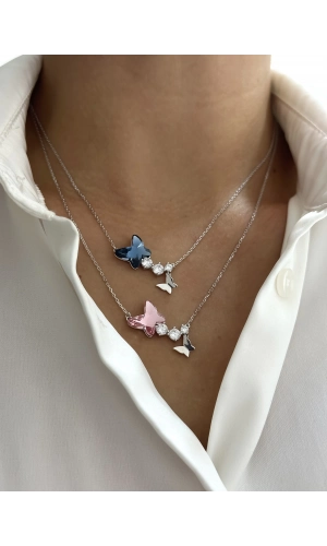 Swarovski kelebek kolye
