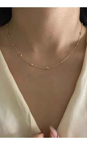 Swarovski Mix Taşlı Kolye