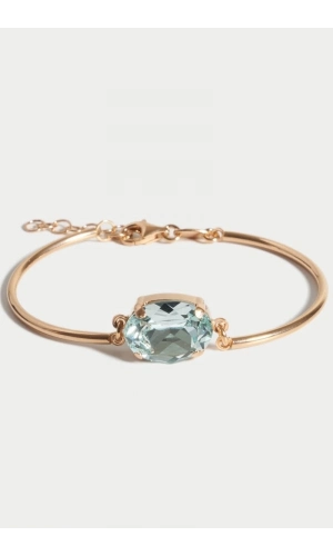 Swarovski Oval Aqua Tel Bilezik