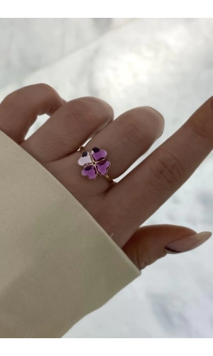 Swarovski Pembe Yonca Yüzük