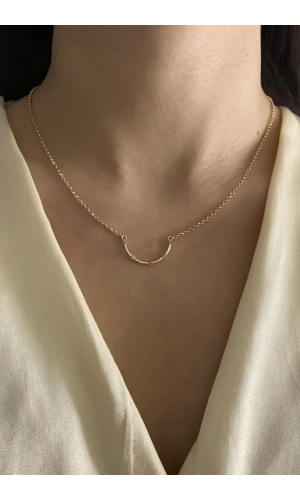 Swarovski Ters Hilal Kolye