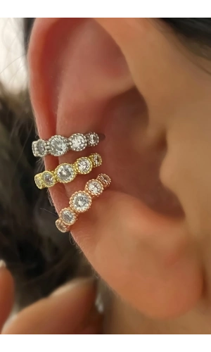Taşlı Earcuff Küpe