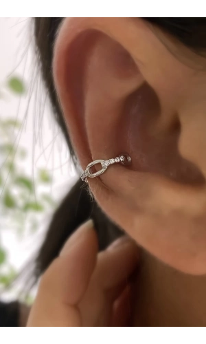 Taşlı Earcuff Küpe