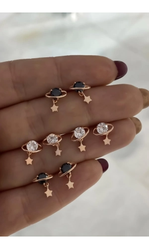 Taşlı Gezegen Küpe