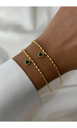 Taşlı Kalp Bileklik