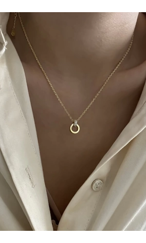 Taşlı Olimpiyat Halkalı Kolye