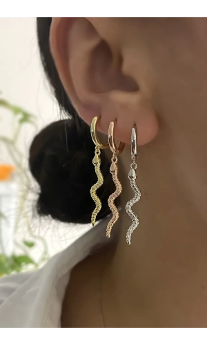 Taşsız Yılan Küpe