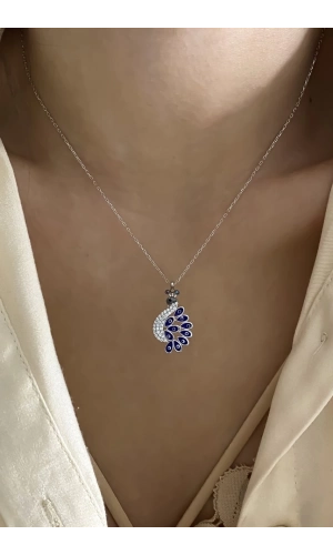 Tavuskuşu Nazar Mineli Kolye