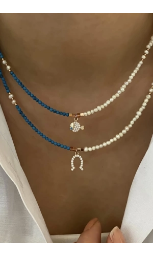 Turkuaz&İnci Figür Kolye