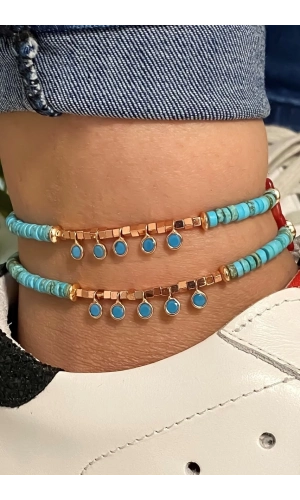 Turkuaz Taşlı Halhal