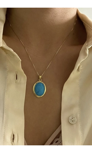 Turkuaz Vintage Kolye