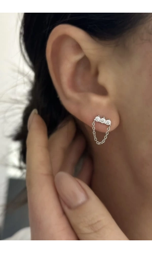 Üçtaş Zincir Küpe