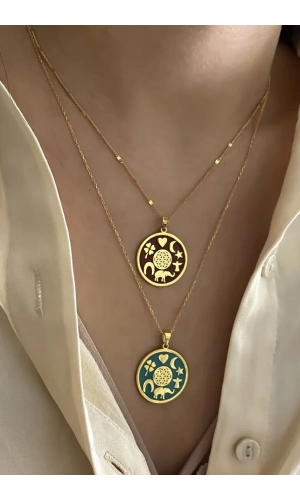 Yaşam Çiçekli Şans Kolye