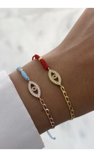 Zincir Detaylı Göz Bileklik