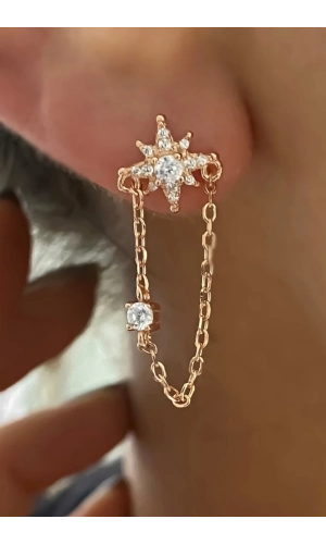 Zincirli Kutup Yıldızı Küpe