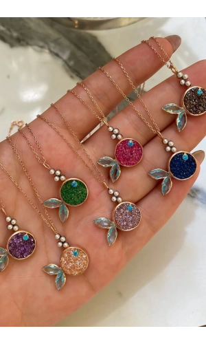 Zirkon Taşlı Balık Kolye