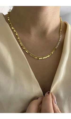 Pullu Kolye Zirkon Detaylı