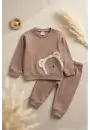 Ayıcık Nakışlı % 100 Pamuk 2li Erkek Bebek Takım