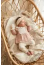 Kız Bebek Tarçın Dantel Yakalı Hastane Çıkışı ve Ekru Fitilli 5li Boho Set - %100 Yumuşak Pamuk