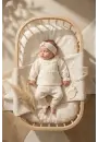 Kız Bebek Tarçın Dantel Yakalı Hastane Çıkışı ve Ekru Fitilli 5li Boho Set - %100 Yumuşak Pamuk
