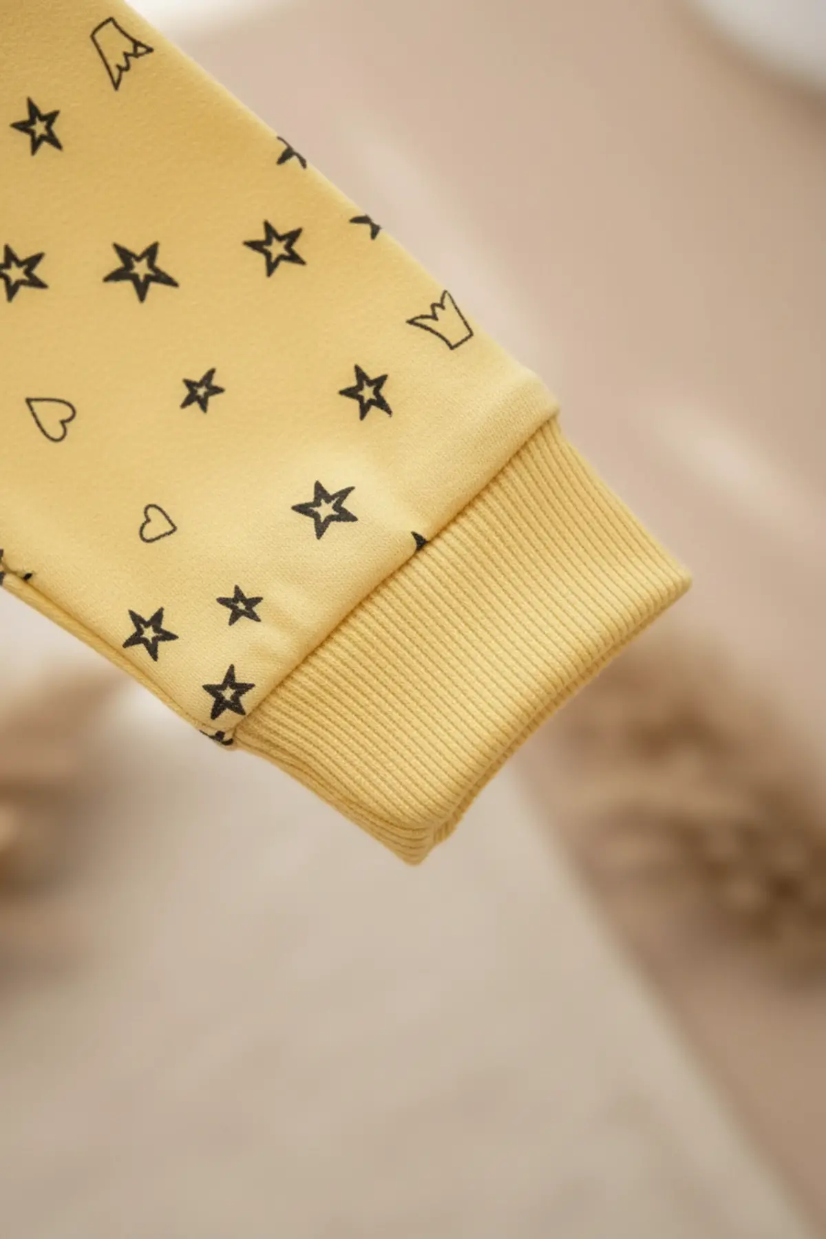 Taçlı Fil Desenli % 100 Pamuk Kız Çocuk Pijama Takımı